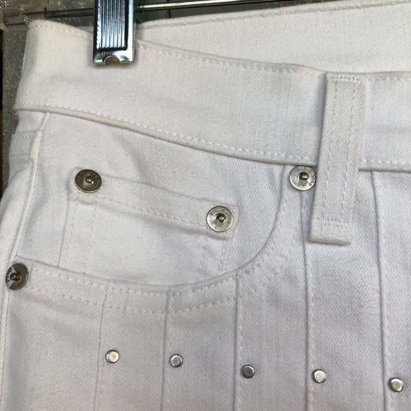 Rag & Bone Studded Skinny Jeans White Sz 25 - Picture 4 of 15